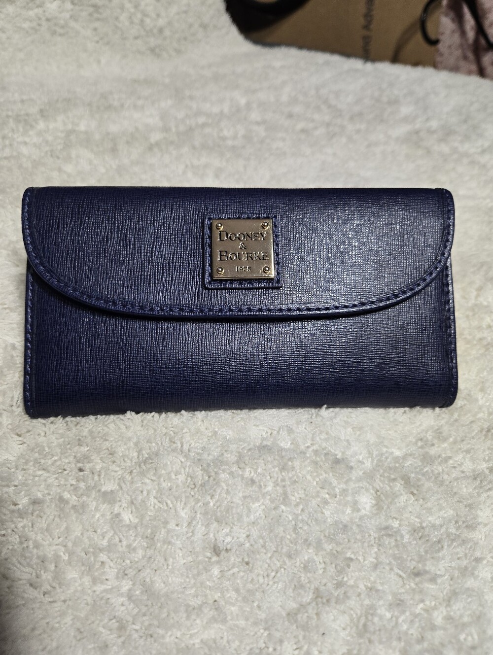 Dooney & Bourke Saffiano Leather Continental Clutch Wallet Marine Blue